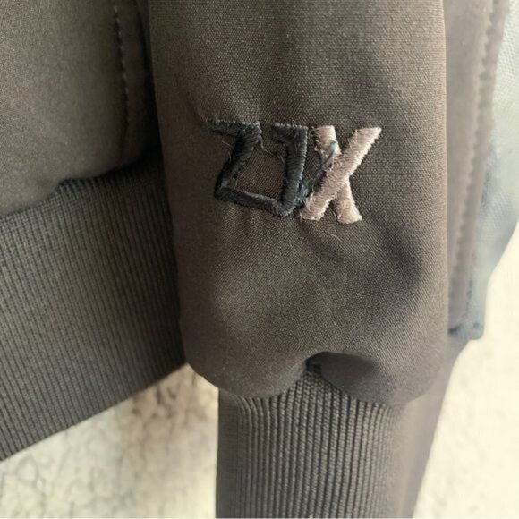 Zara Men’s Zip Front Two Tone Bomber Jacket - Black Size Large, 100% Polyester - Picture 5 of 7